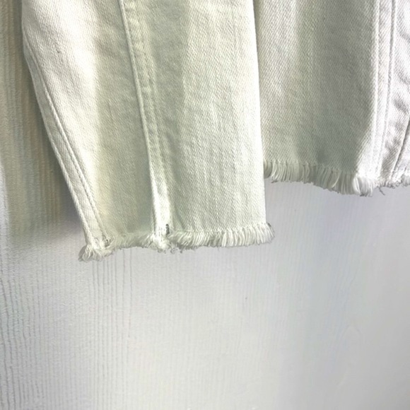 Hilfiger Jeans - White Fringe Gold Button Down Long Sleeve Jean Jacket Size LG - Picture 8 of 12